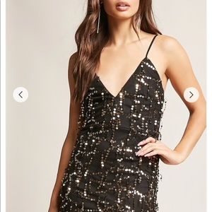 Forever21 Black dress with Gold sequins